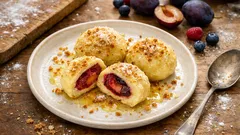 Fruchtknödel mit Quarkteig – so werden sie weich, fruchtig und reissen nicht auf