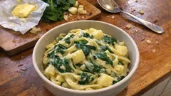 Cremige Spinat-Teigwaren ohne Rahm – Kartoffeln und Pasta im gleichen Topf