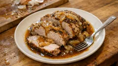 Schweinsbraten mit Kümmel & Zwiebeln: so wird er saftig und bekommt eine feine Kruste