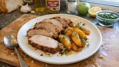 Schweinsbraten mit Äpfeln & Thymian – so bleibt er im Ofen wunderbar saftig