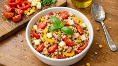 Insalata di farro mit Thon & Asiago – mediterraner Salat, der sich gut vorbereiten lässt