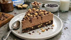No-Bake Cheesecake mit Schoggi & Haselnüssen – knusprig, cremig und ideal zum Vorbereiten