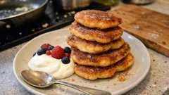 Quarkplättli mit Zimt aus der Pfanne – in 15 Minuten warmes Zvieri oder Dessert