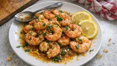 Scampi in der Pfanne mit Knoblauch, Zitrone & Brandy – in 30 Minuten fertig