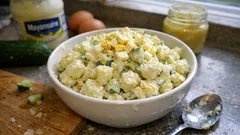 Schneller Kartoffelsalat mit Ei und Gurke – cremig, frisch und in 20 Minuten fertig